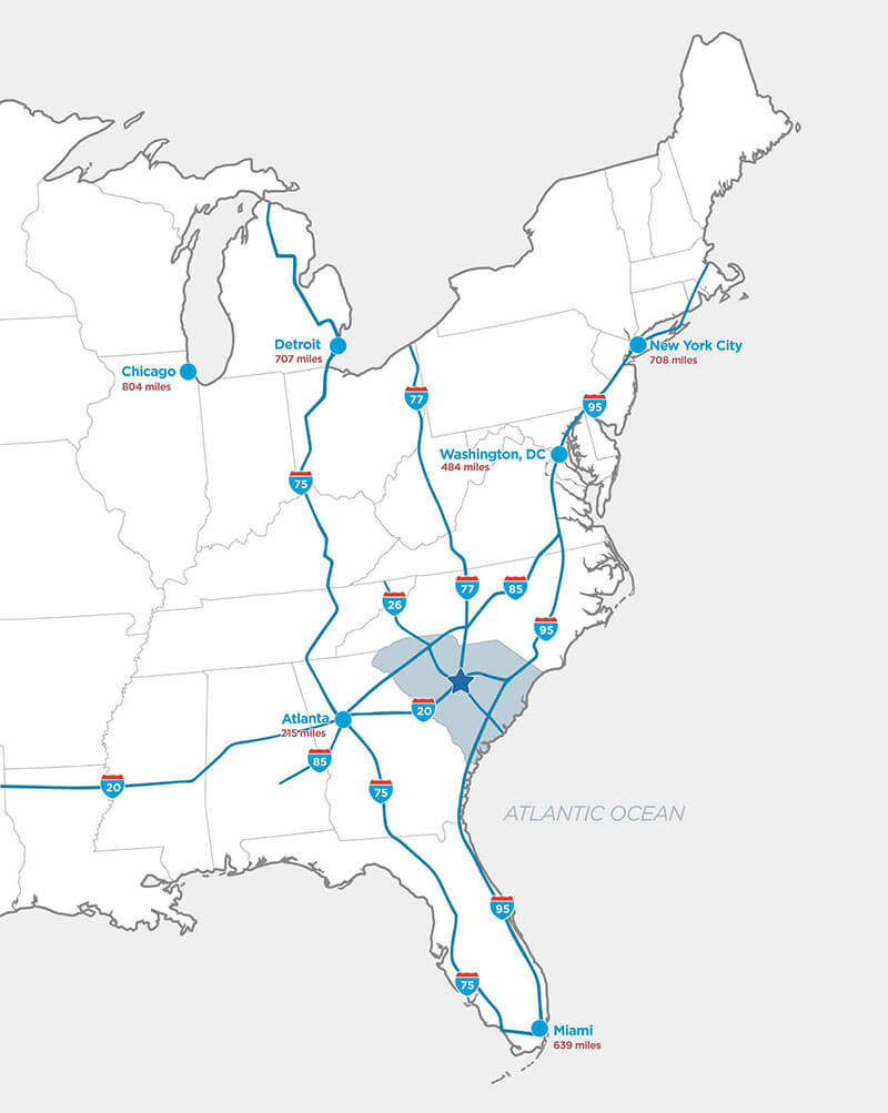 SC Highway System Map