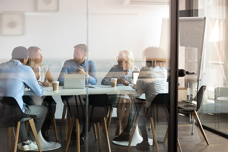 Business people at a meeting